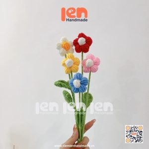 Hoa 5 cánh tiệm len handmade