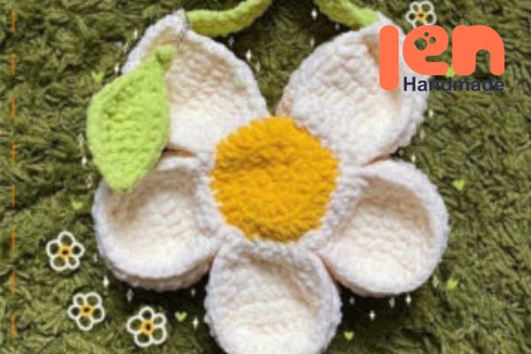 Hình ảnh bông hoa len 5 cánh hoàn chỉnh